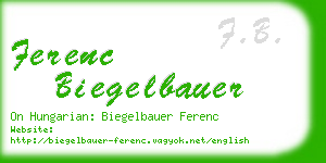 ferenc biegelbauer business card